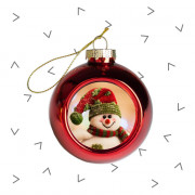 Шар ёлочный стеклянный (красный)