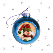 Шар ёлочный стеклянный (синий)